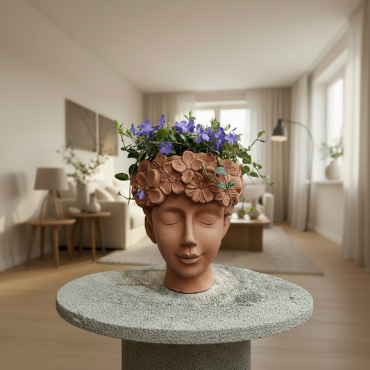 Floral Head Planter (Only pot)
