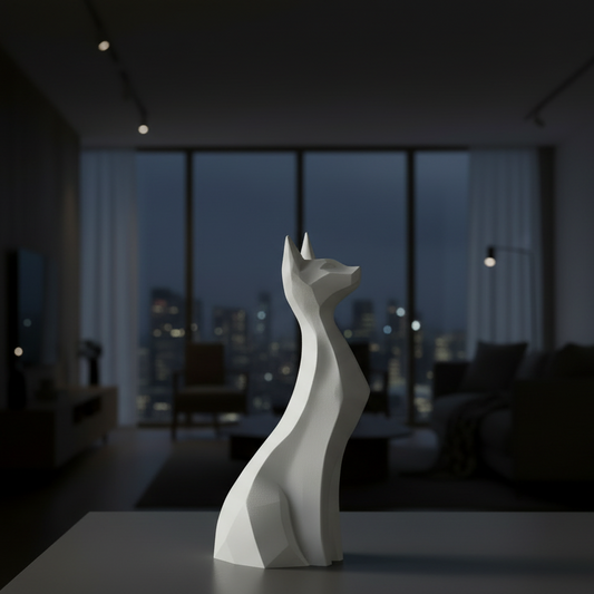 Graceful Cat Sculpture – Elegance and Mystery