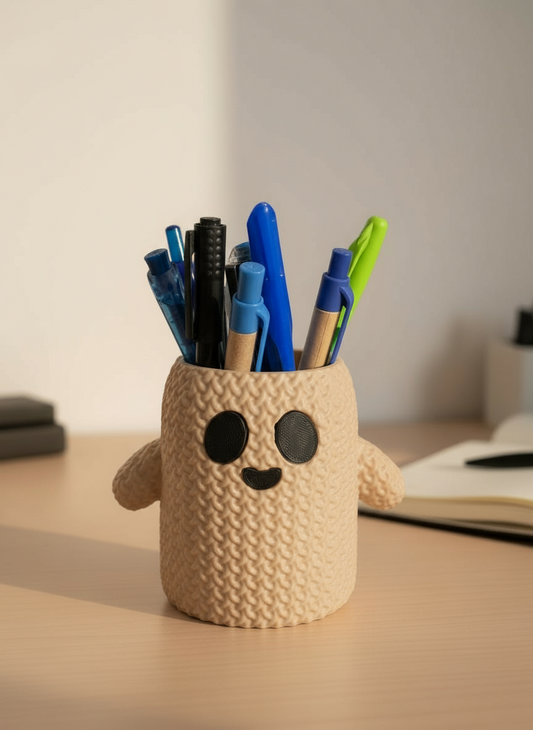 Cute Knitted Ghost Vase or Pencil Holder