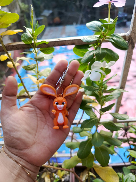 Orange bunny keychain