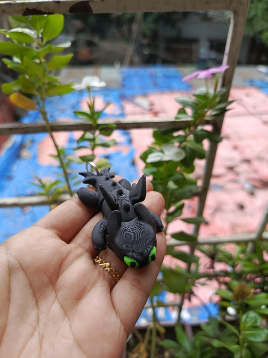 Toothless and Light Fury Glow keychain combo