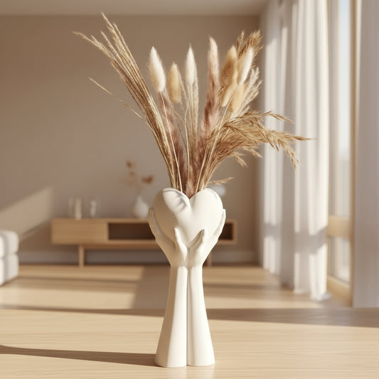 Hands Holding Heart Vase