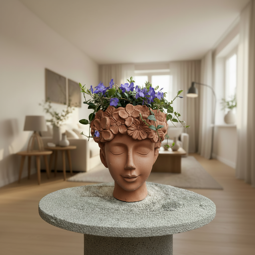 Floral Head Planter (Only pot)
