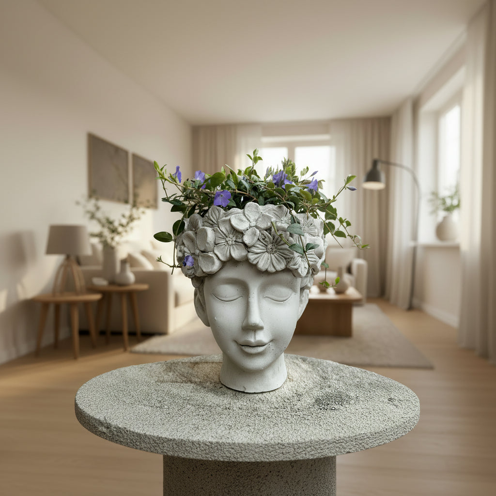 Floral Head Planter (Only pot)