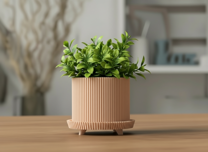Ribbed Planter Pot with Legs
