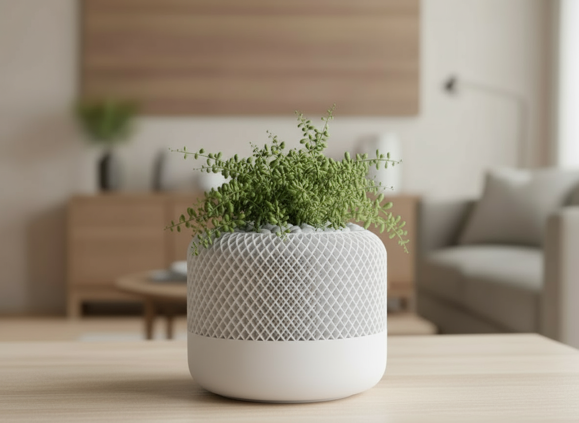 Modern Apple Home Pod Style Plant Pot Vase