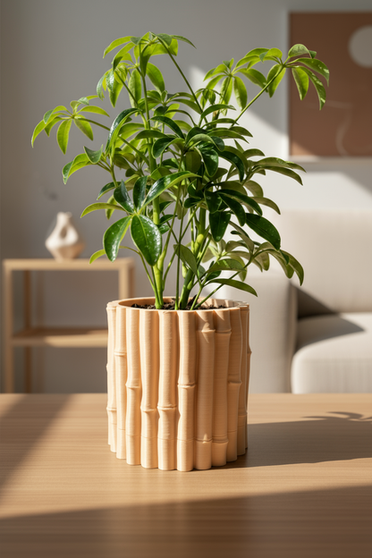 Bamboo Planter with Hidden Drip Tray