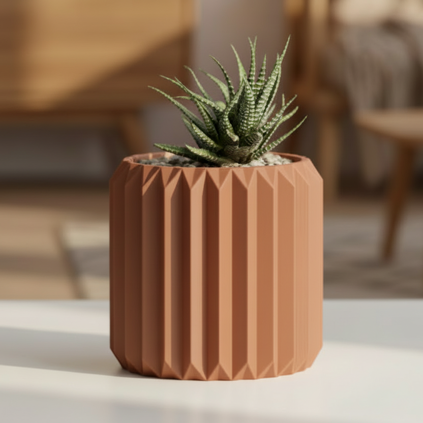 Ribbed Triangle planter pot (Only pot)
