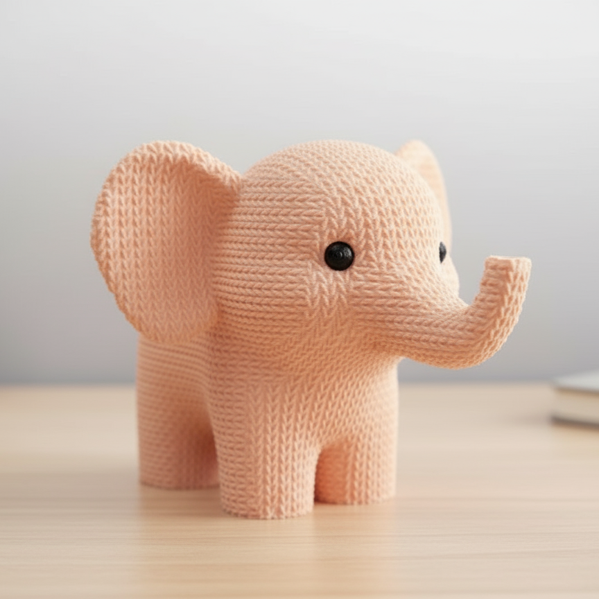 Cute Knitted Elephant