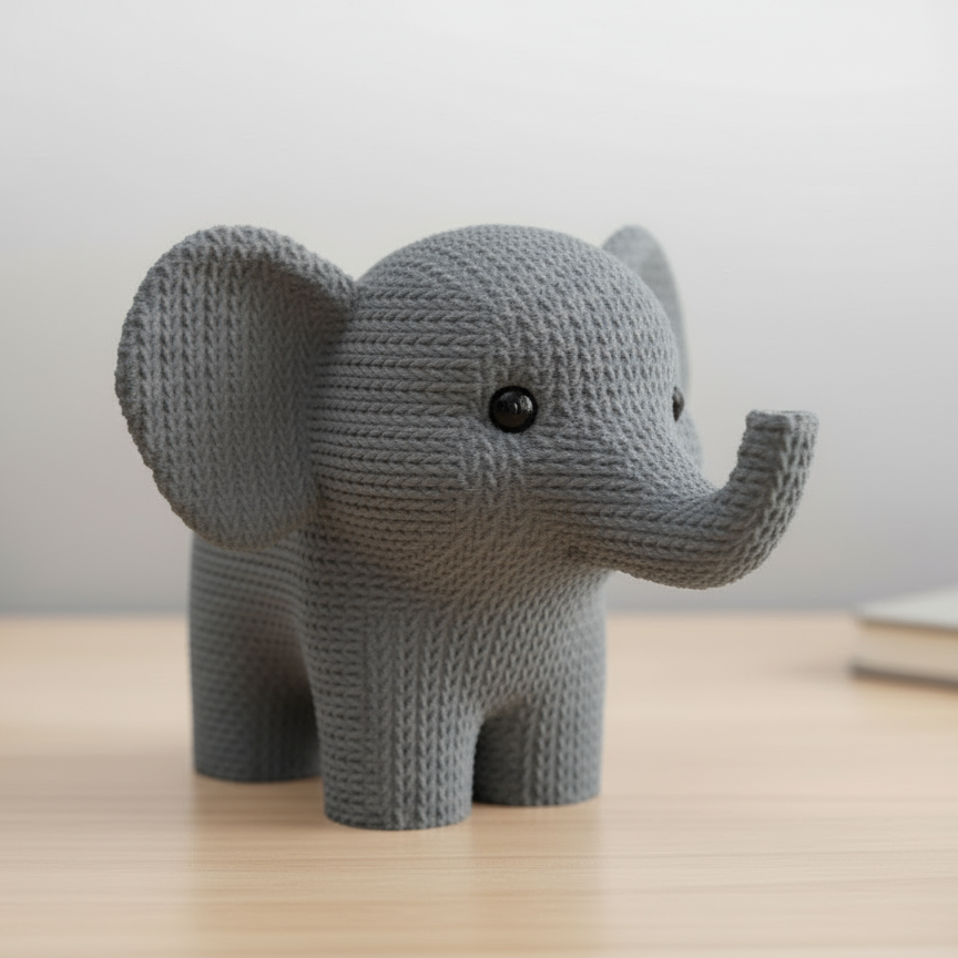 Cute Knitted Elephant