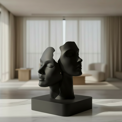 Duality Faces Sculpture – Minimalist Art
