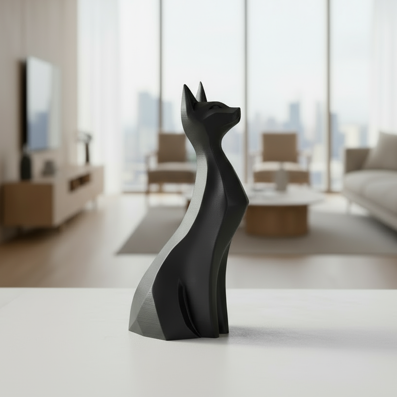 Graceful Cat Sculpture – Elegance and Mystery