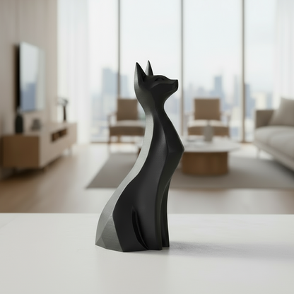 Graceful Cat Sculpture – Elegance and Mystery