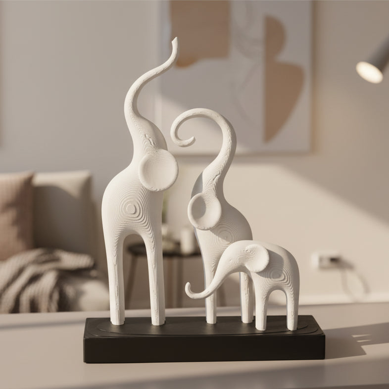 Minimalist Elephant Family Sculpture