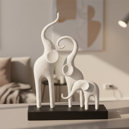 Minimalist Elephant Family Sculpture