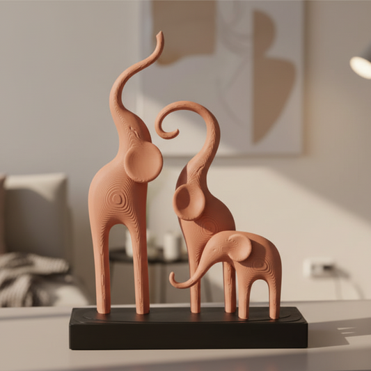 Minimalist Elephant Family Sculpture