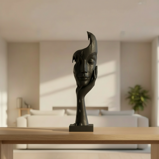 Surreal Melting Face Sculpture