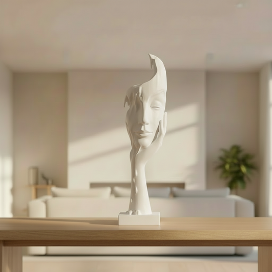 Surreal Melting Face Sculpture