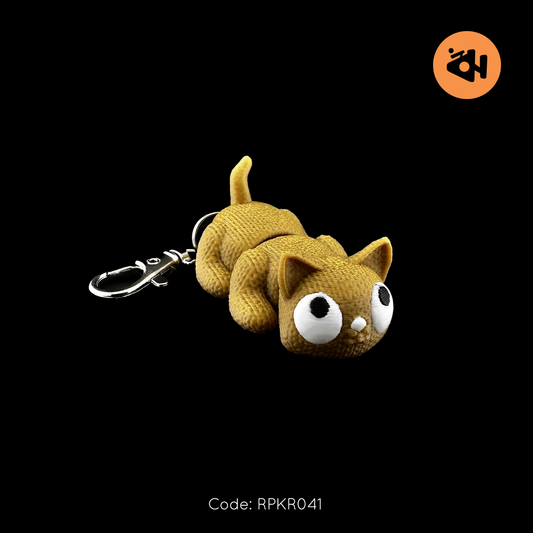 Knitted cat keychain