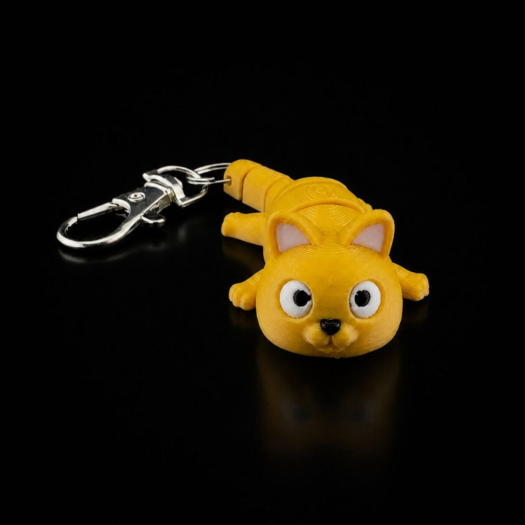 Cat, light gold keychain keychain