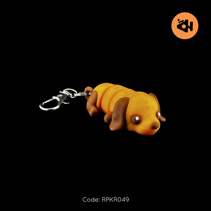 Orange puppy keychain
