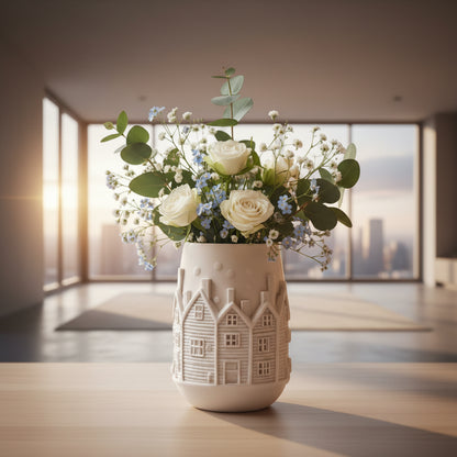Festive Houses Vase  (Only vase)