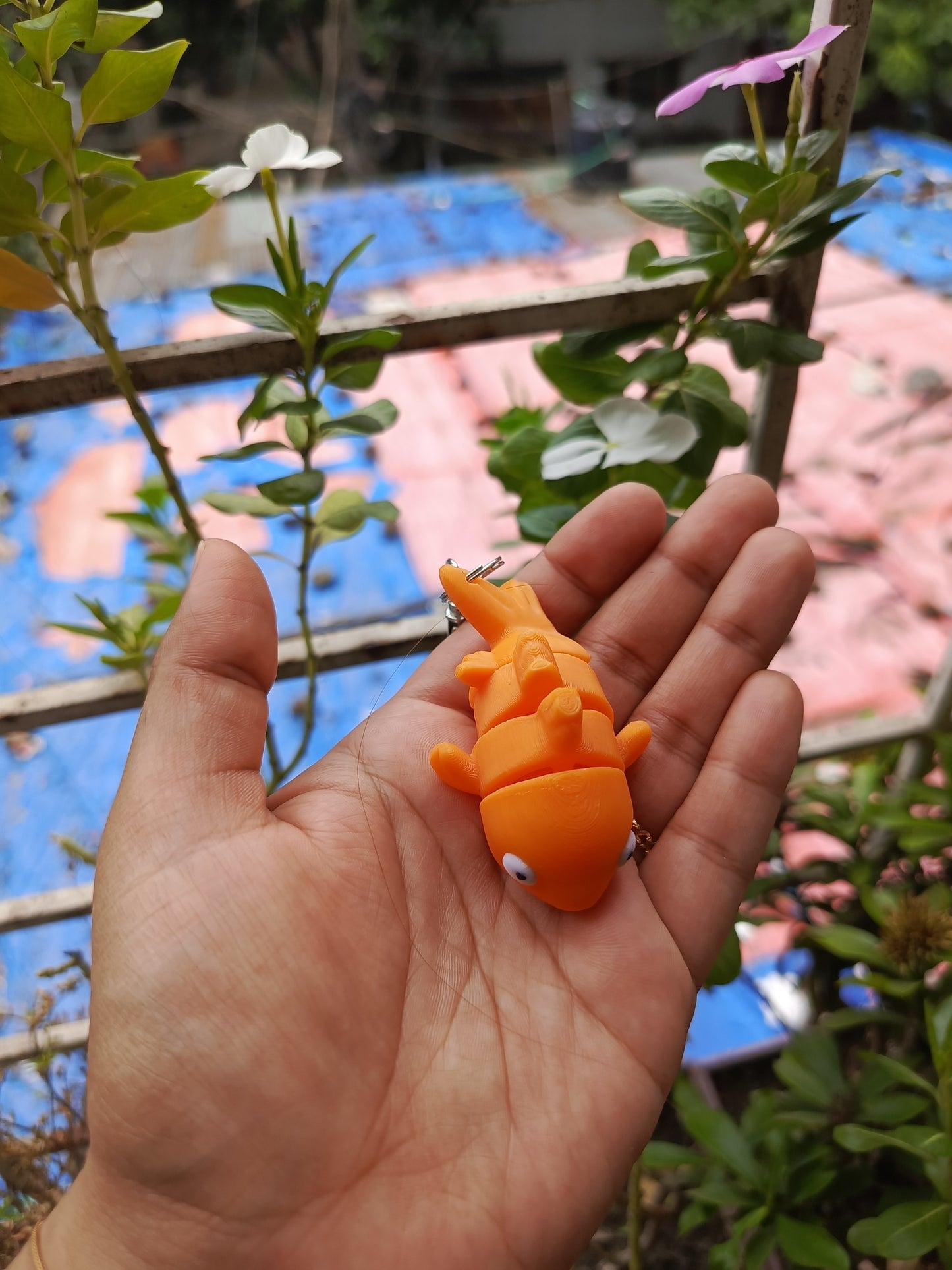 Orange fish keychain
