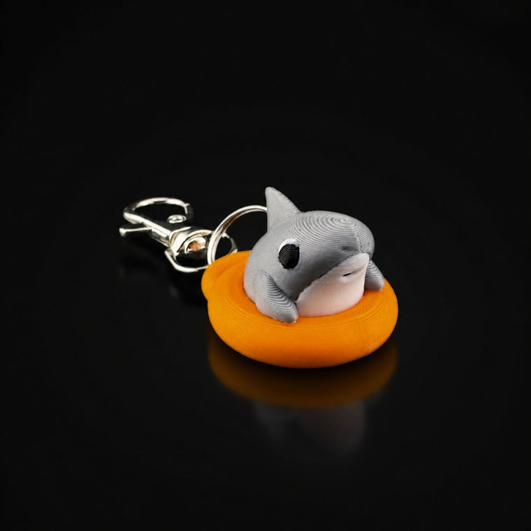 Floating shark keychain keychain