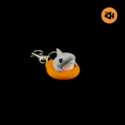 Floating shark keychain