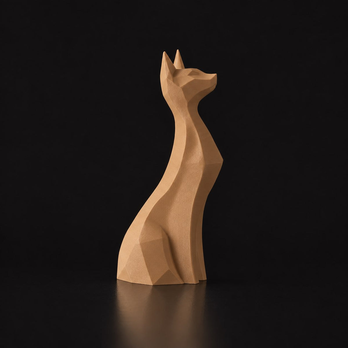 Graceful Cat Sculpture – Elegance and Mystery — Caramel