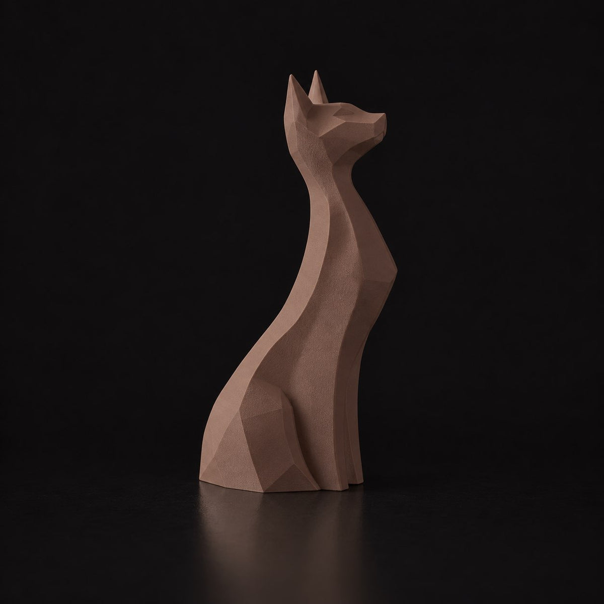 Graceful Cat Sculpture – Elegance and Mystery — Cocoa Brown