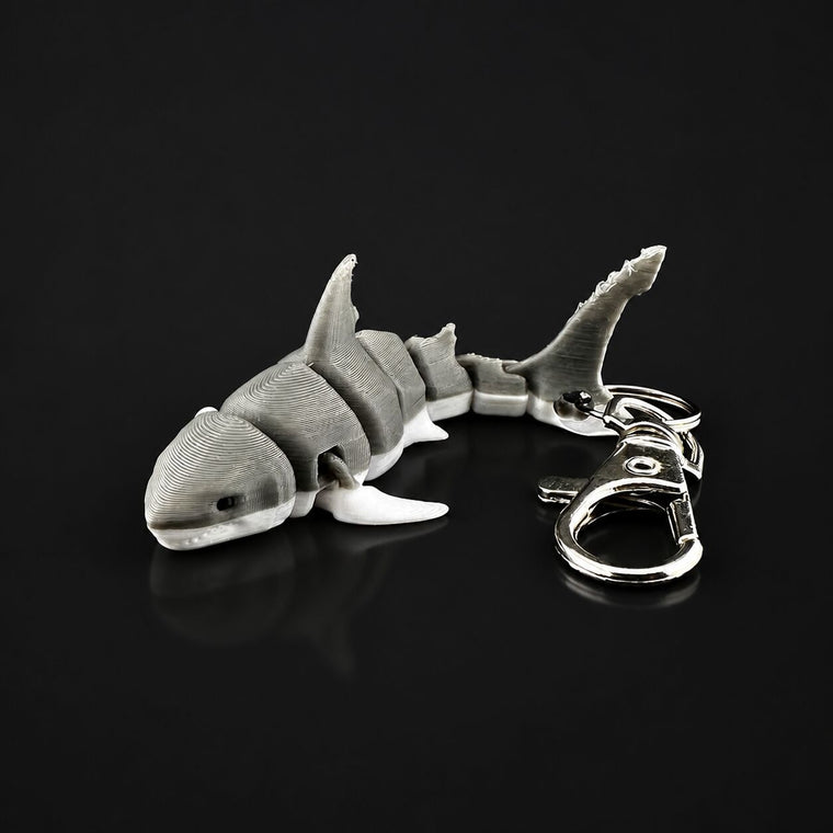 Gray shark keychain keychain