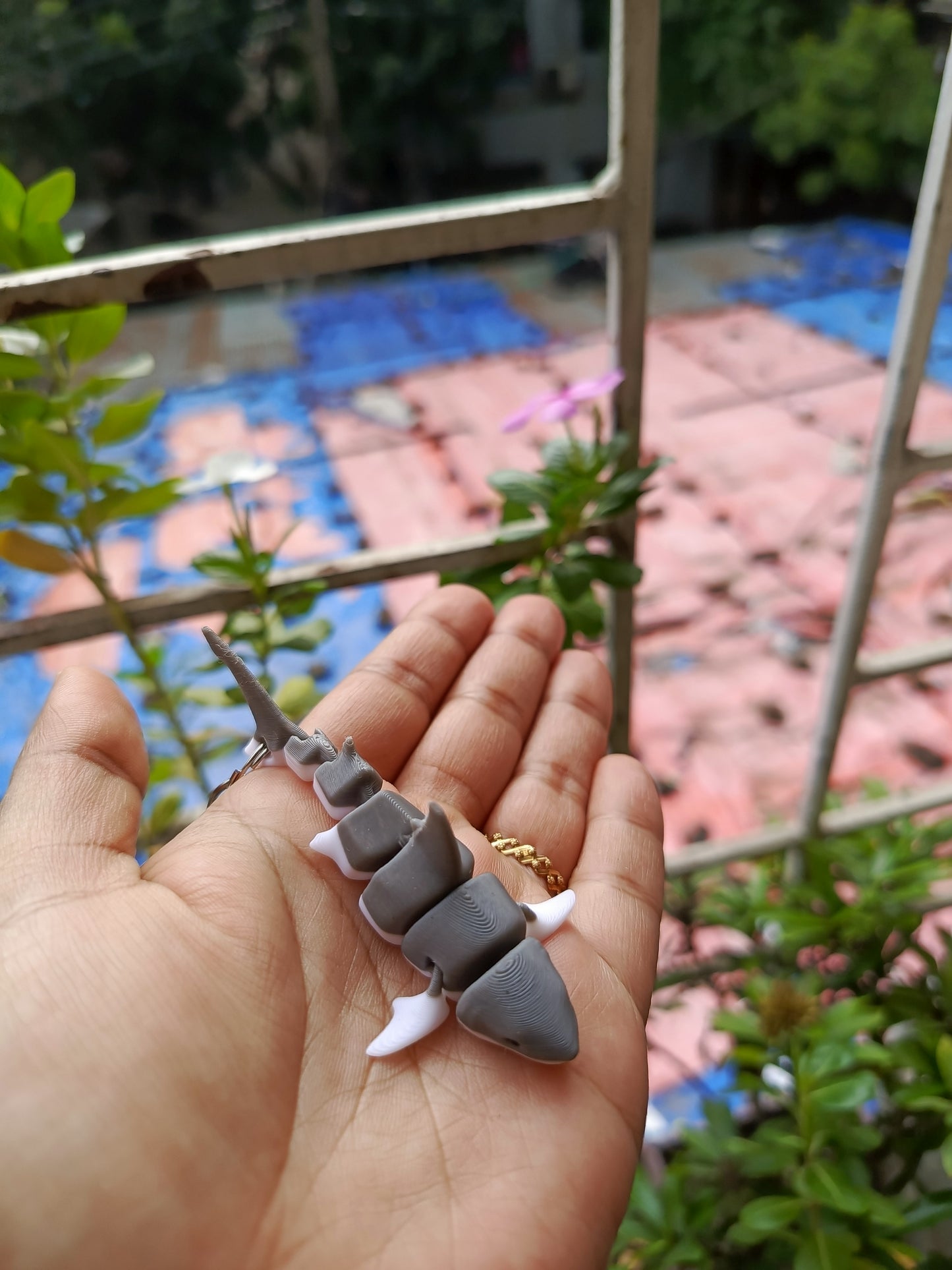Gray shark keychain