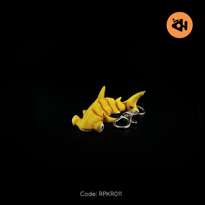 Light gold hammerhead keychain