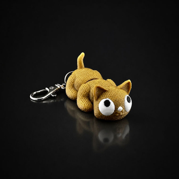 Knitted cat keychain keychain