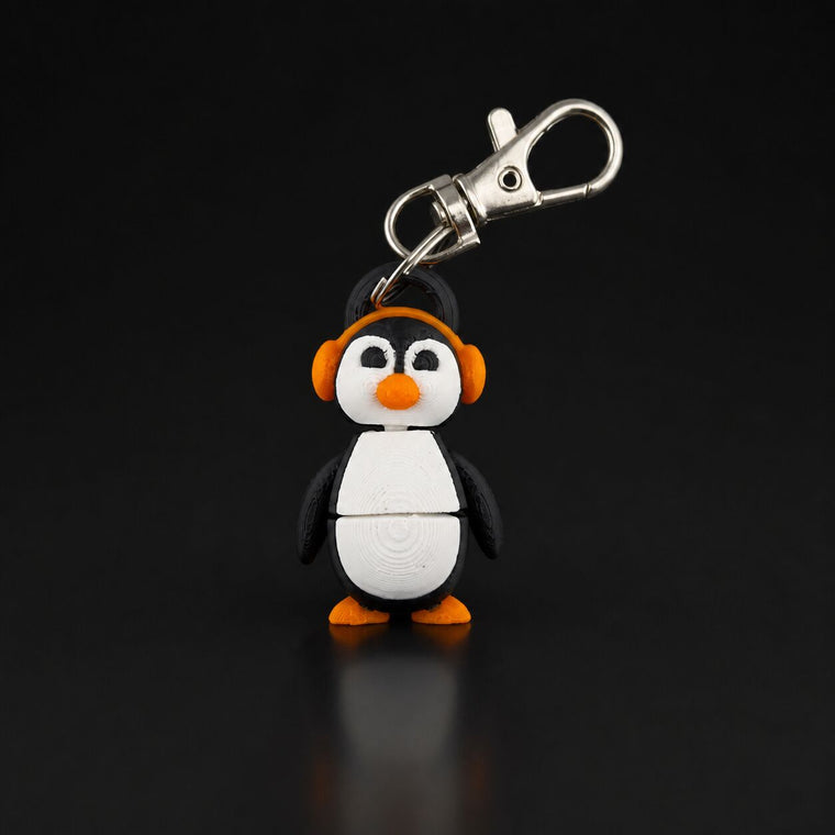 Music lover penguin keychain keychain