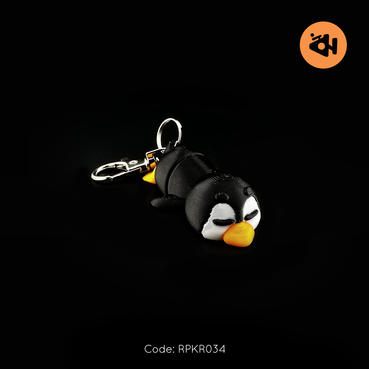 Sleepy penguin keychain