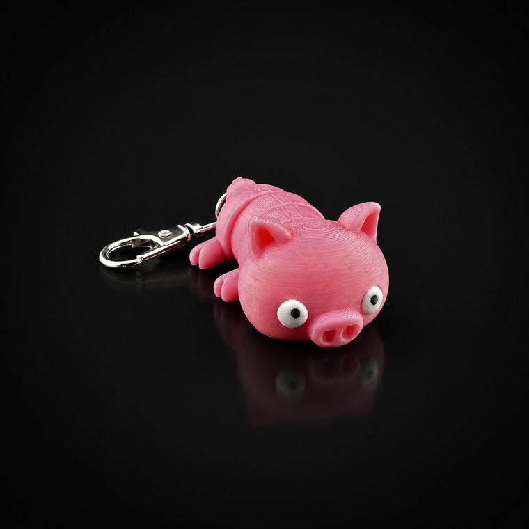 Pig with white eyes keychain keychain