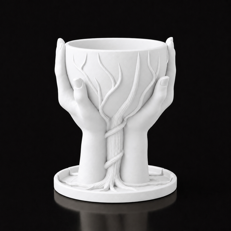 Hands Flower Pot — White variant