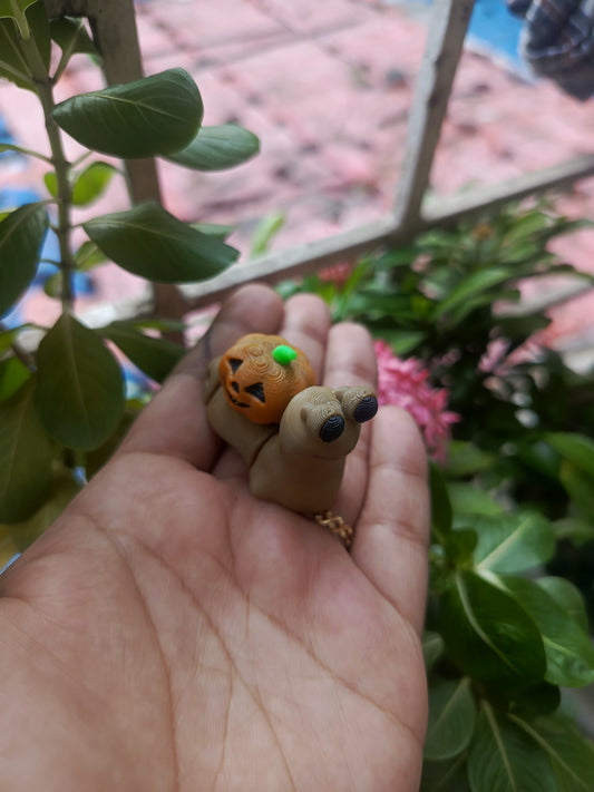 Pumpkin snail keychain