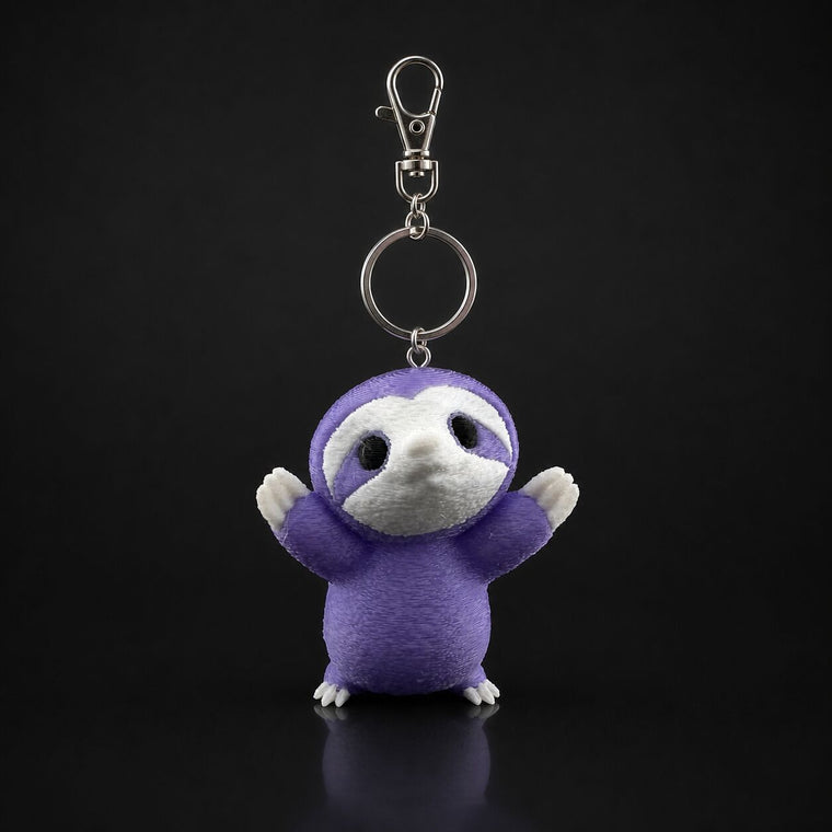 Purple sloth keychain keychain