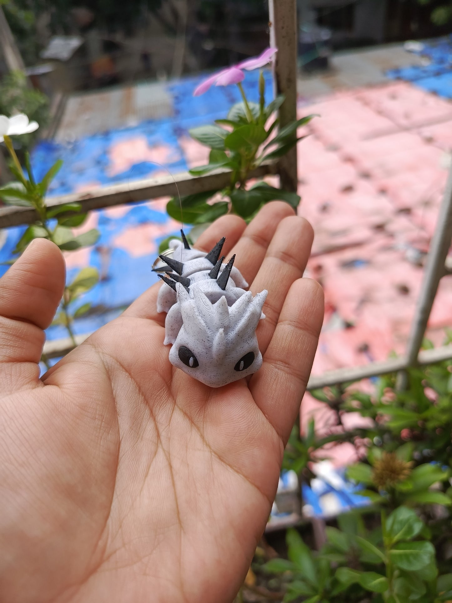 Spiky dragon keychain