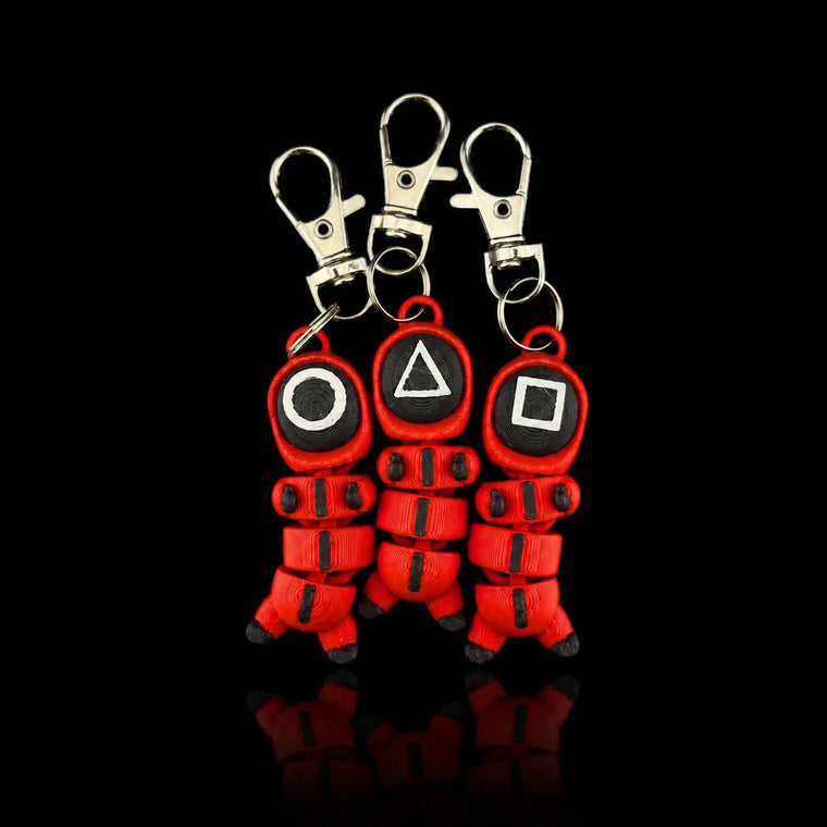 Squid game soldiers trio keychain