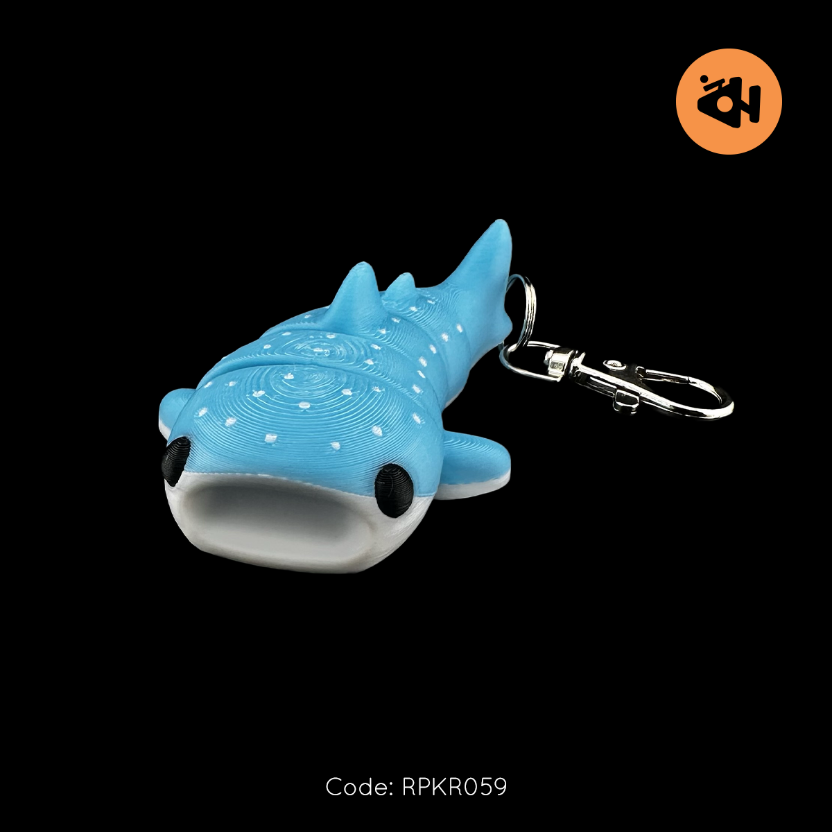 Open mouth whale keychain
