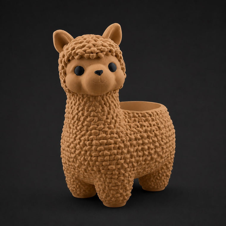 Alpaca Pen Holder in Caramel
