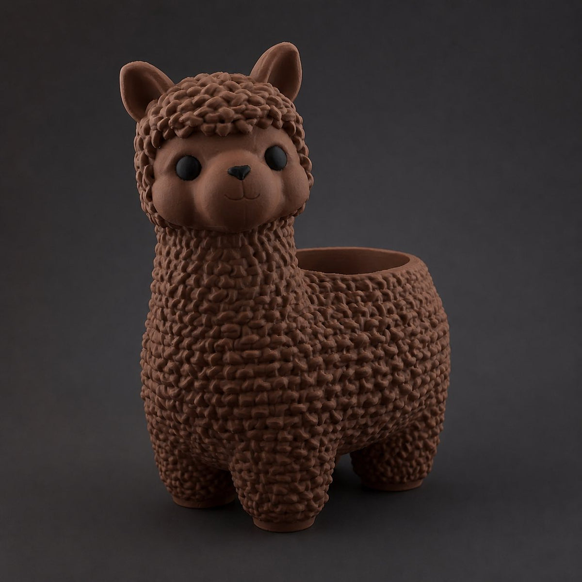 Alpaca Pen Holder in Cocoa Brown