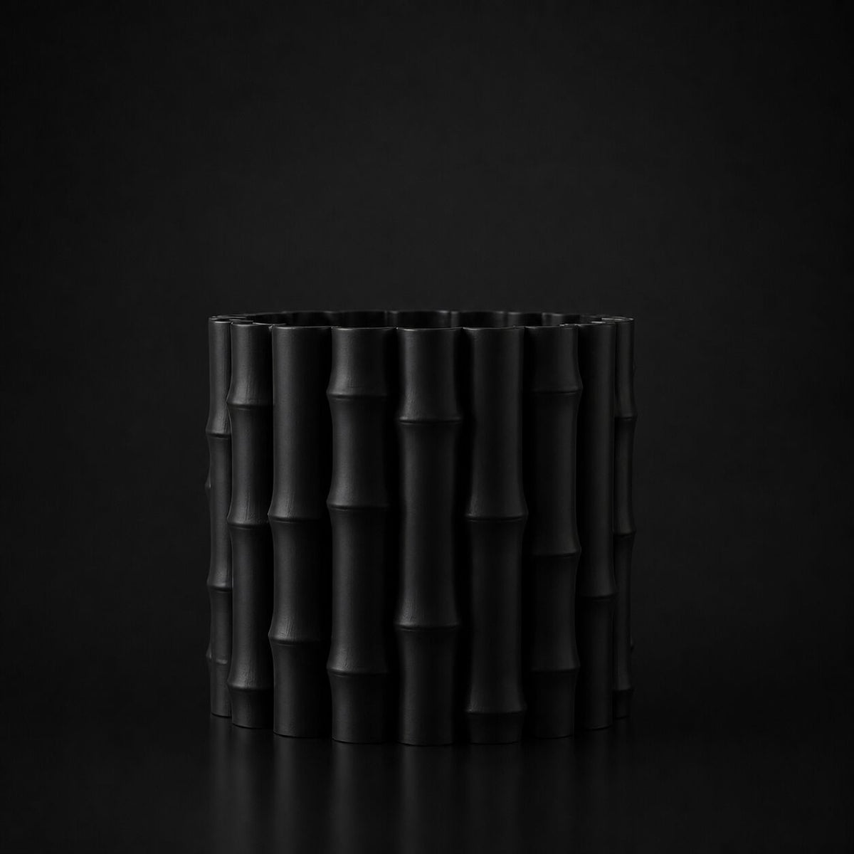 Bamboo Shaped Planter Black