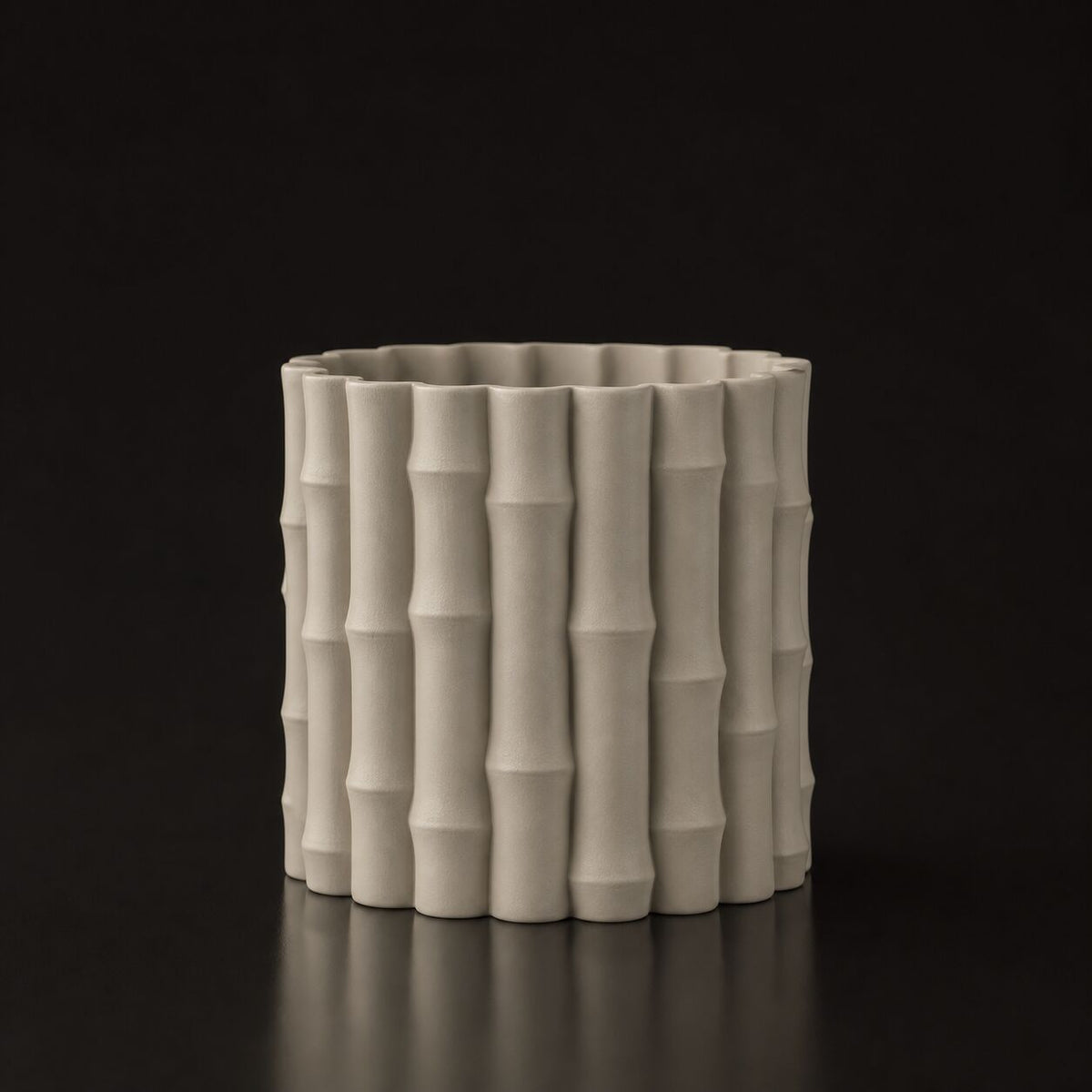 Bamboo Shaped Planter Bone White