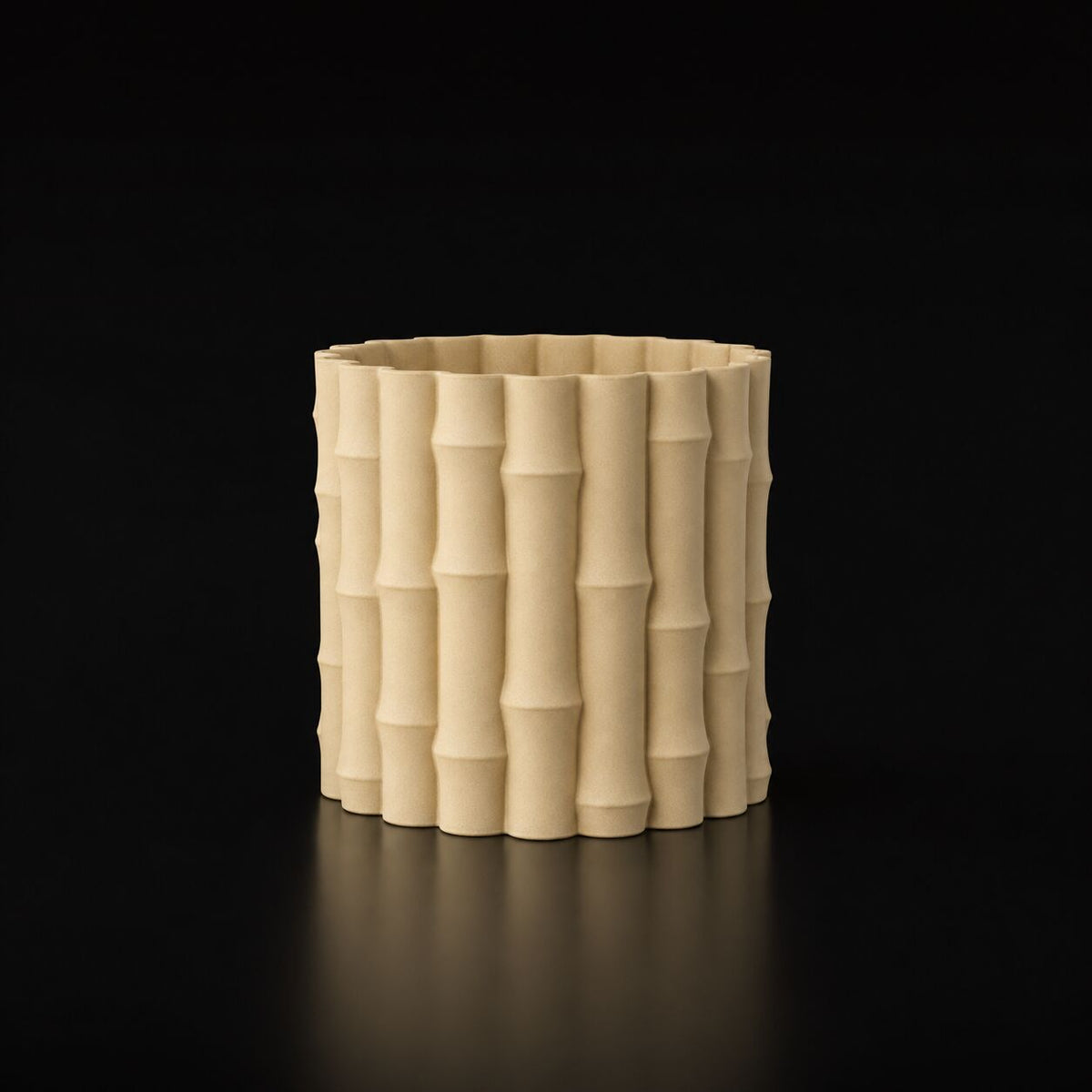 Bamboo Shaped Planter Desert Tan