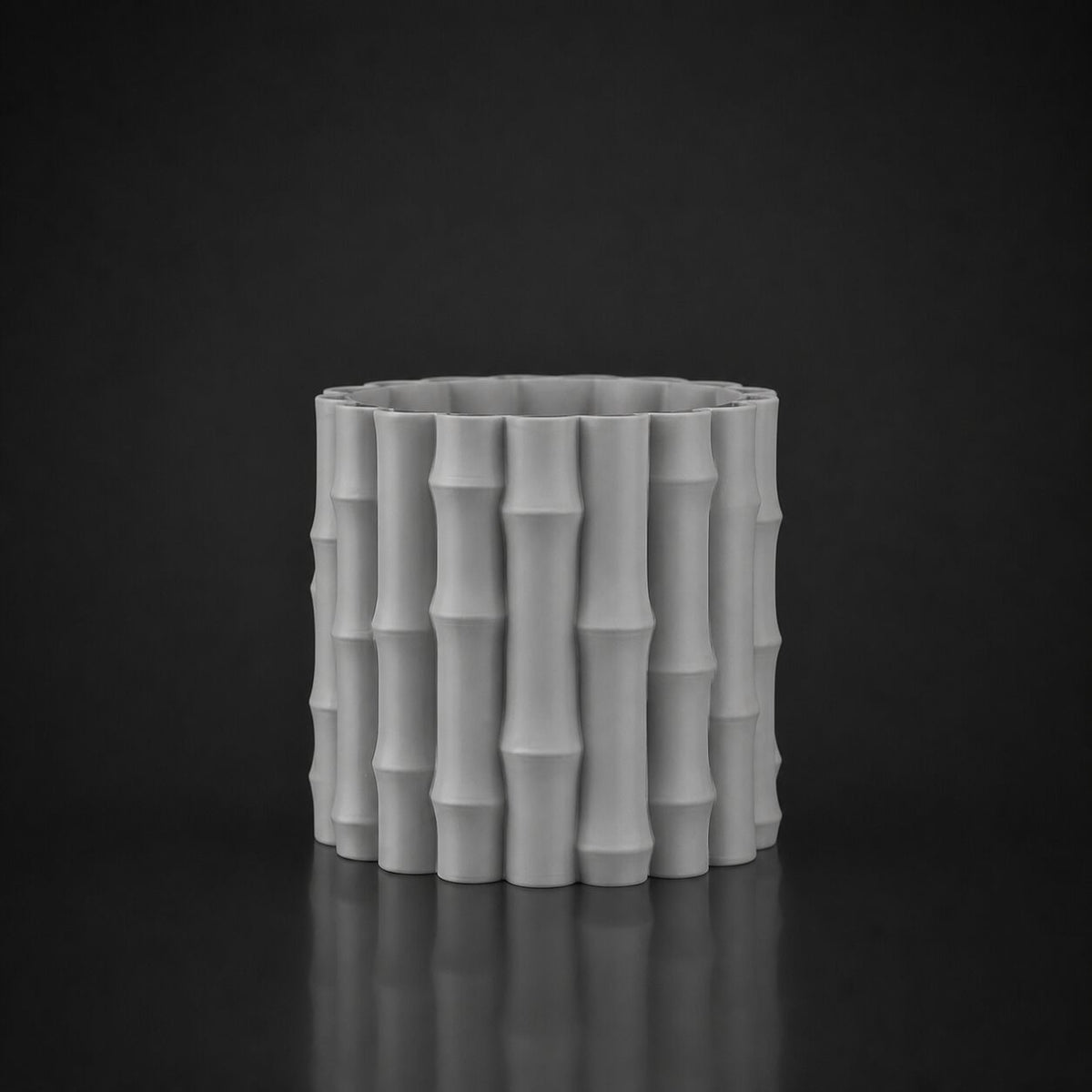 Bamboo Shaped Planter Gray